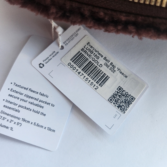 Lululemon Fleece Everywhere Belt Bag Brown/Gold 1L Limited NWT - Picture 5 of 6